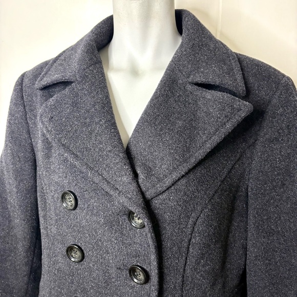 St John’s Bay Dark Gray Wool Double Breasted Peacoat Size Large - Picture 2 of 7